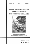 Bulletin d'histoire et d'épistémologie des sciences de la vie, v. 14, no 01